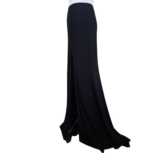 Madison James Black Knit Maxi Skirt  Sz 2 Side Slit Whimsigoth Fairy Grunge - Picture 2 of 12